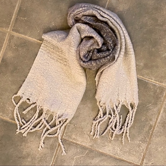 Mer-Sea Boho Cozy Wrap Scarf in Gray Ombre Stripe - Picture 2 of 4